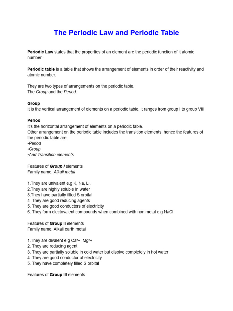 Chemistry (Periodic Table) | PDF | Periodic Table | Transition Metals