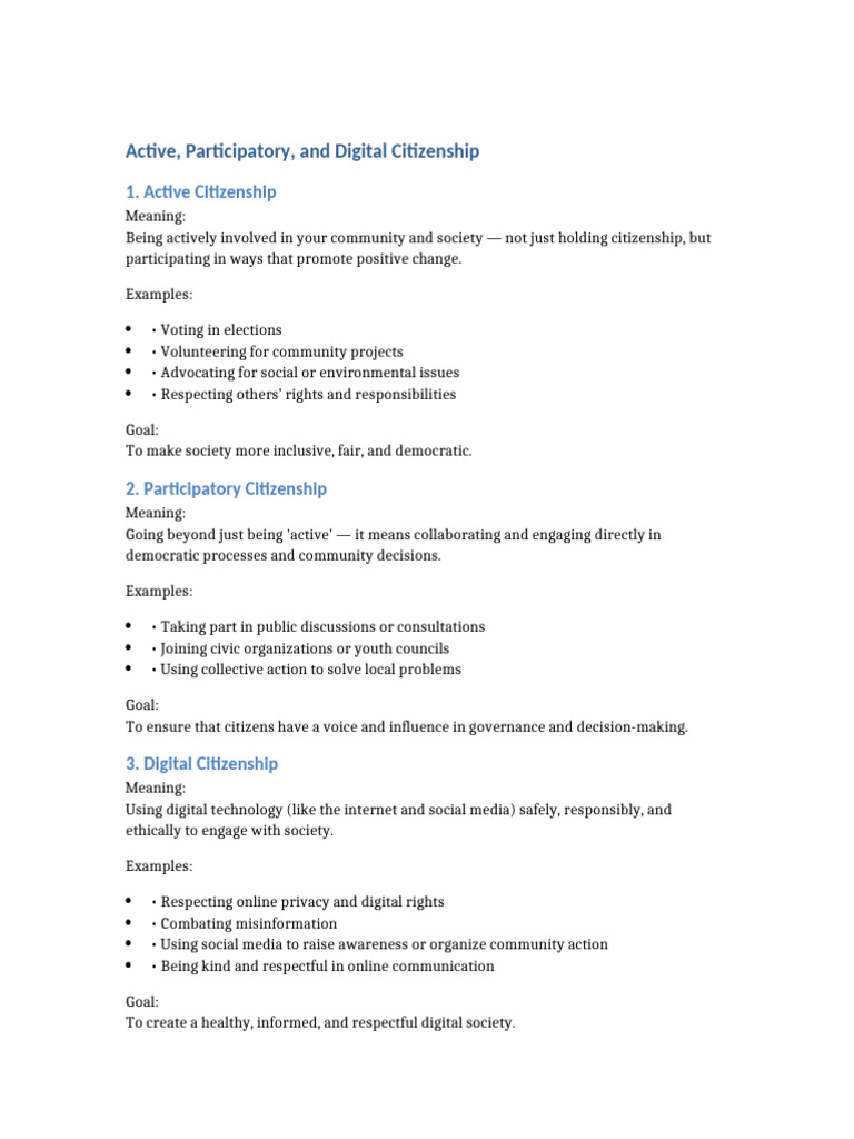 Active, Participatory, Digital Citizenship Guide | PDF