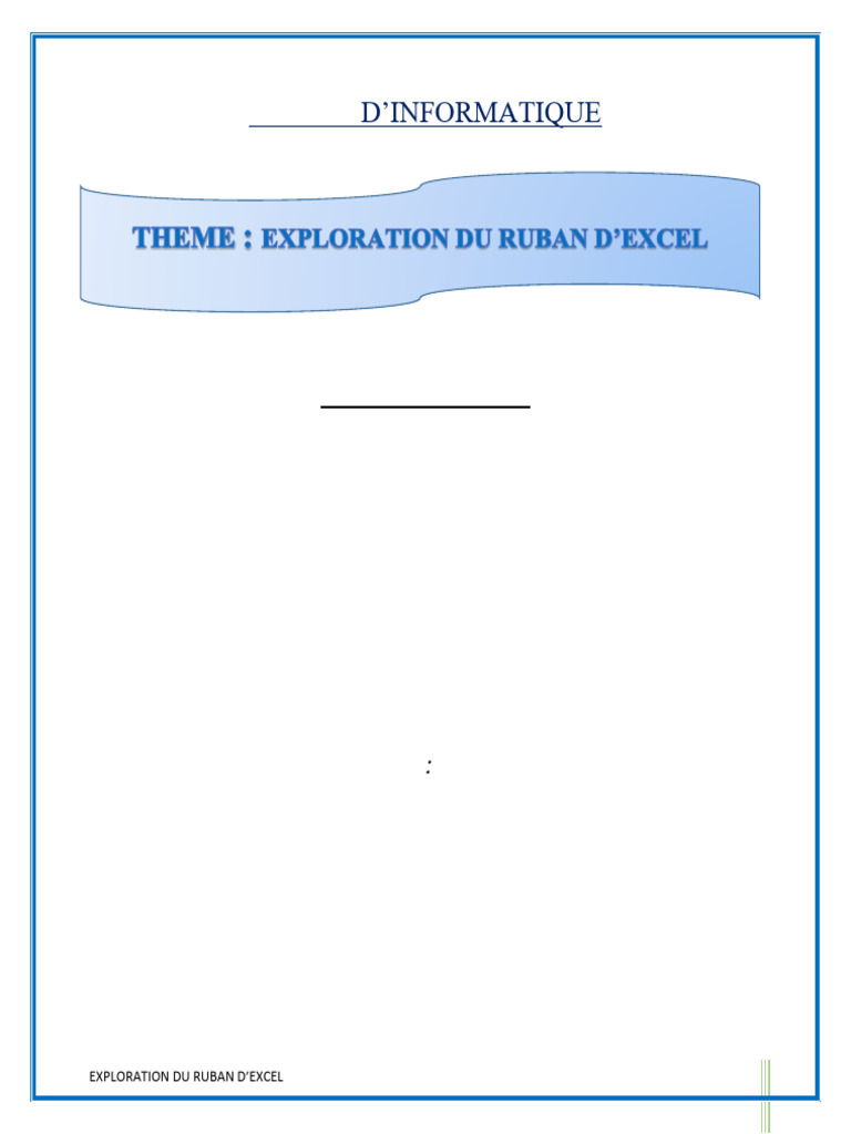 Exploration du Ruban Excel en Détail | PDF | Microsoft Excel | Mise en page