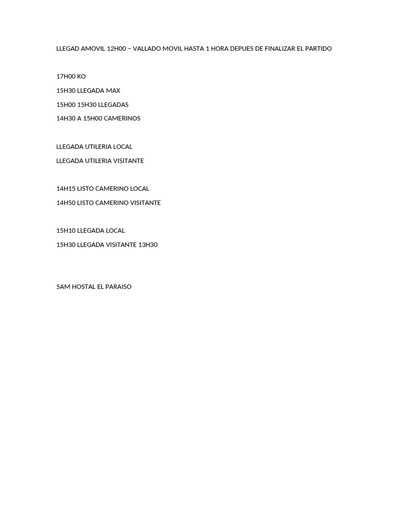 Llegad Amovil 12H00 | PDF