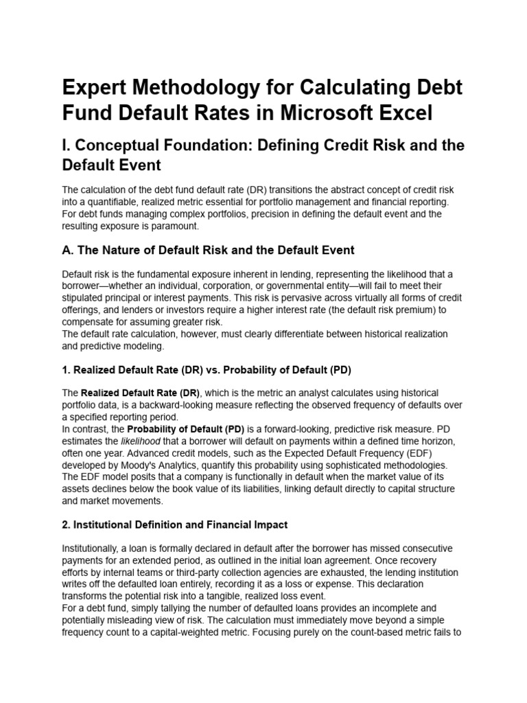 Debt Fund Default Rate Calculation Guide | PDF | Financial Risk ...