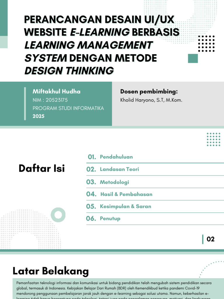 Desain UI/UX E-Learning LMS dengan Design Thinking | PDF