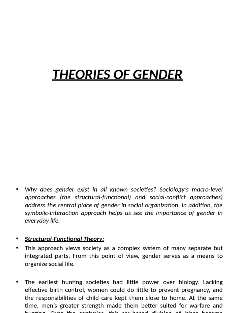 Understanding Gender Theories in Society | PDF | Gender Studies | Feminism