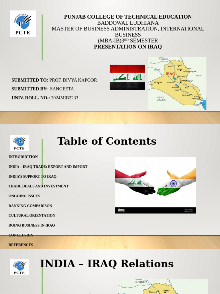 India-Iraq Trade Relations Overview | PDF | Iraq | Petroleum