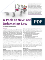 A Peek at New York Defamation Law