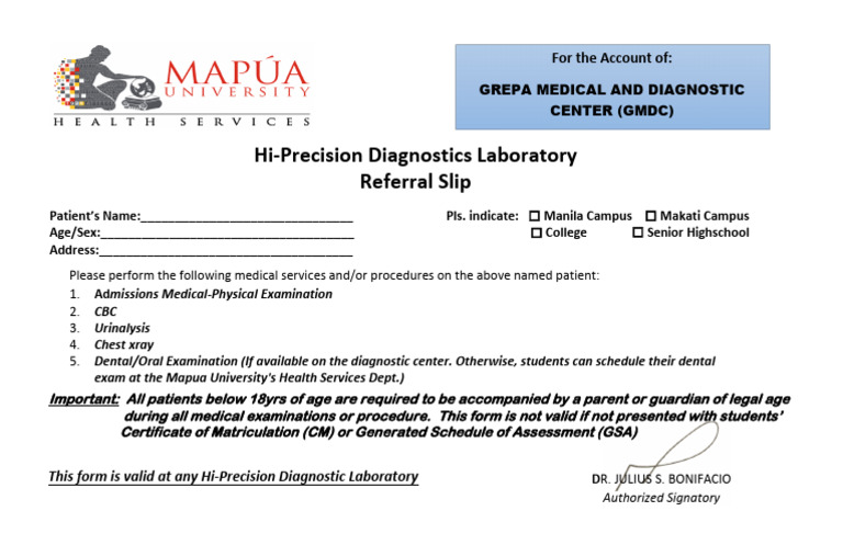Hi-Precision Laboratory Request Form | PDF