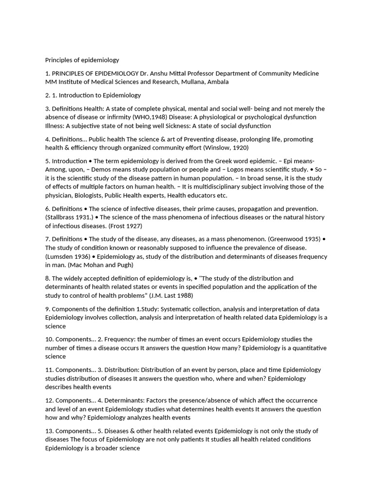 Principles of Epidemiology Explained | PDF | Epidemiology | Cohort Study