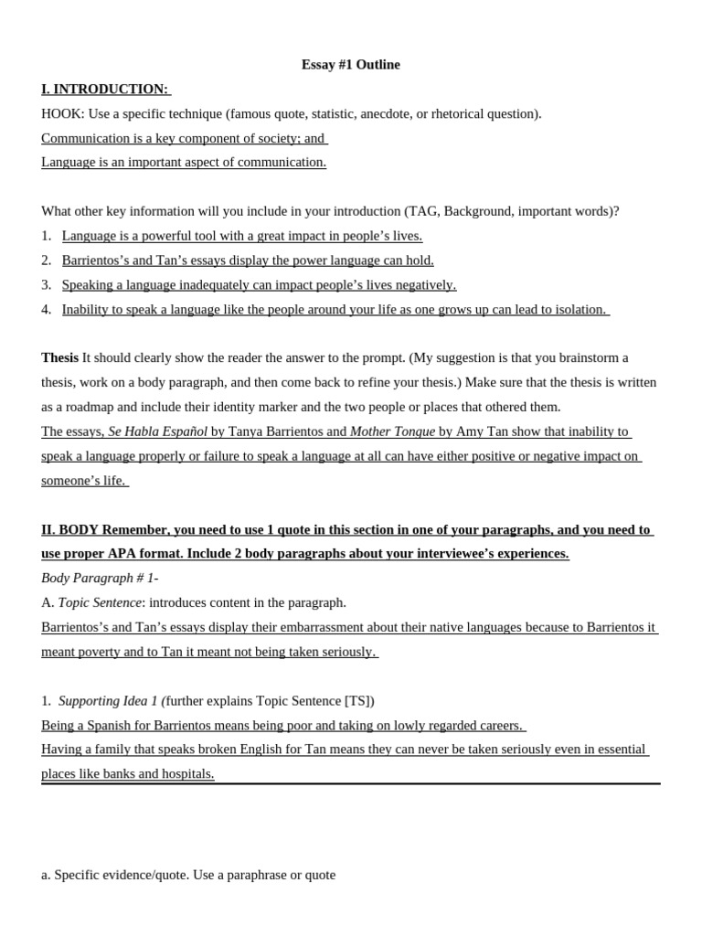 Outline edited PDF Essays Paragraph