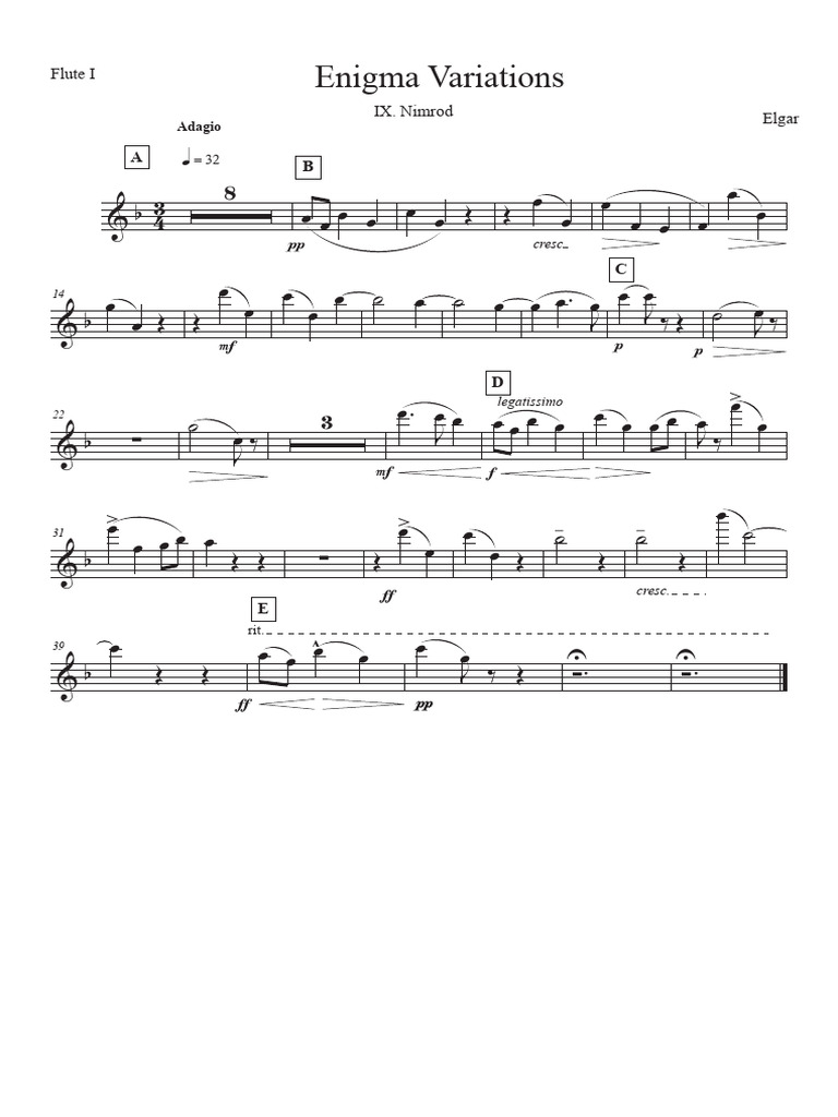 Flûte I - Variations Enigma d'Elgar | PDF