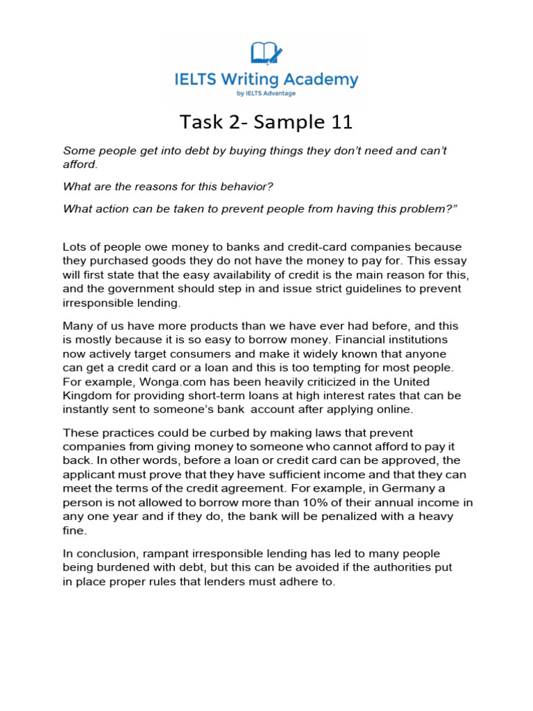 Task 2 Essay 11 | PDF