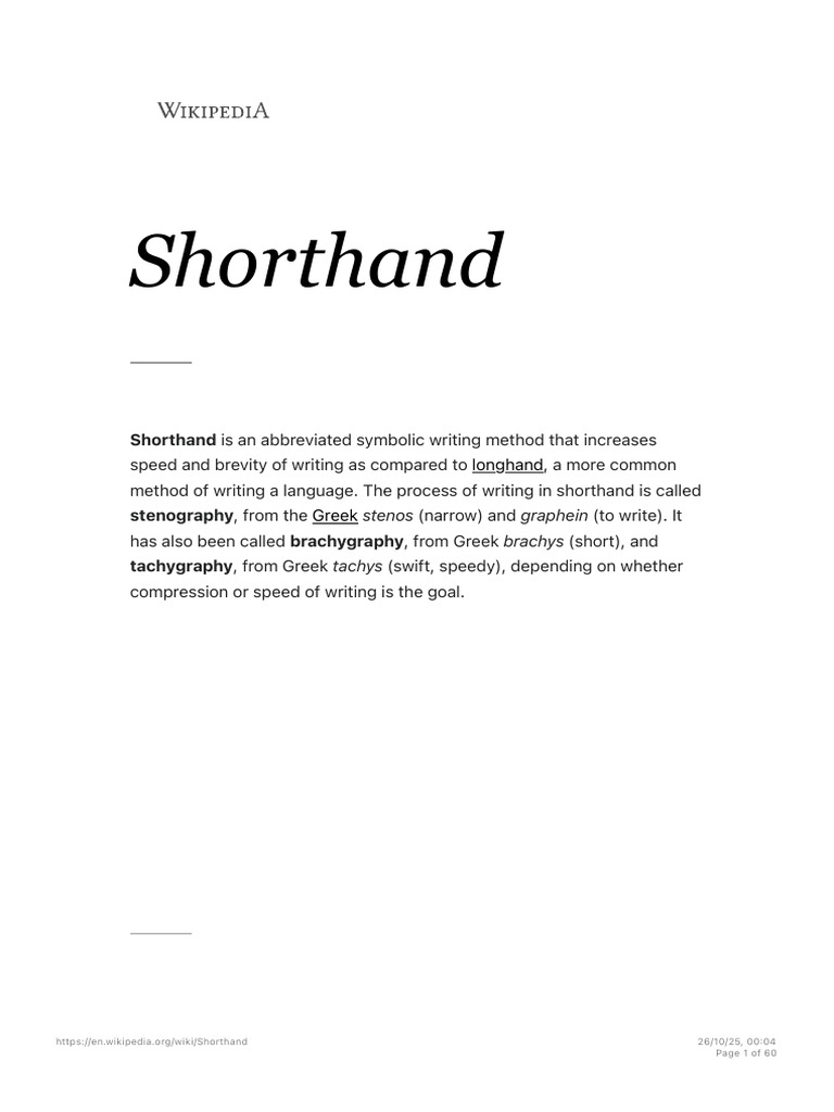 Overview of Shorthand Systems | PDF | Shorthand | Linguistics