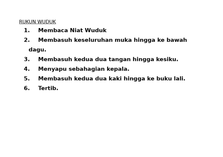 Rukun Wuduk | PDF