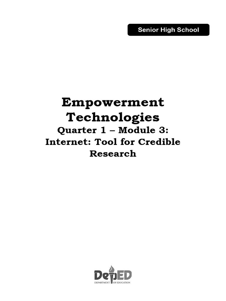ETECH ADM Q1-3 Internet Tool For Credible Research | PDF | Cyberspace ...