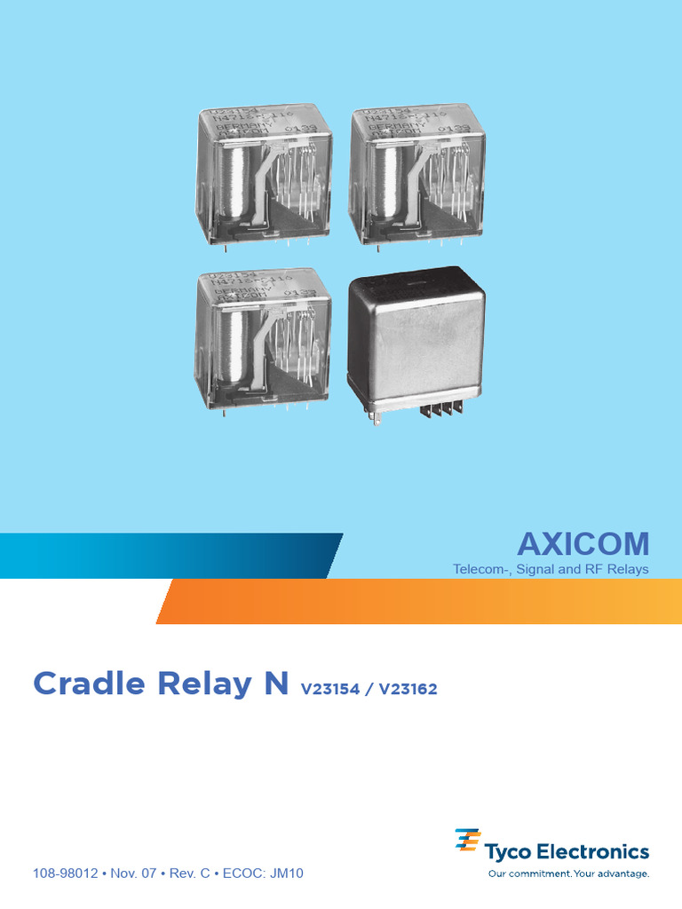 AXICOM Cradle Relay Specifications | PDF | Relay | Printed Circuit Board