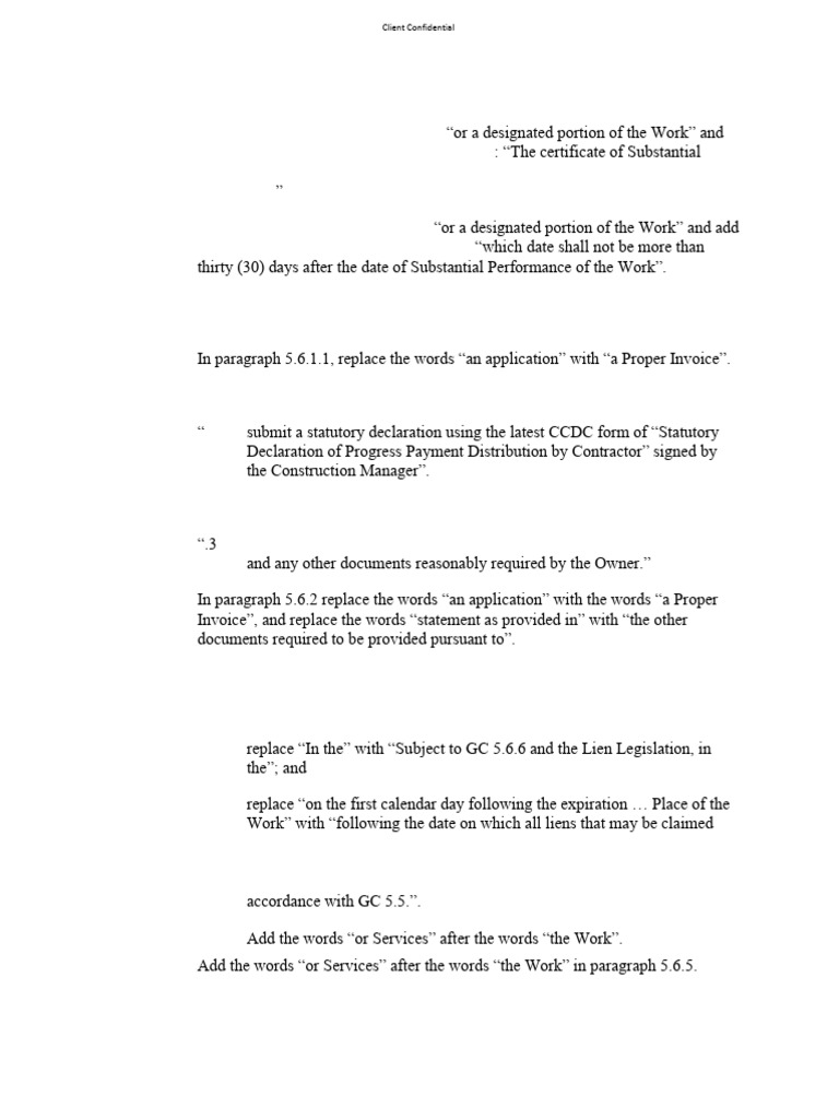 Contract Amendments for Substantial Performance | PDF | Lien | Legal Remedy