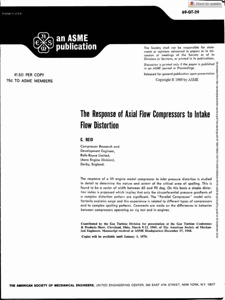 Axial Flow Compressor Response to Distortion | PDF | Mechanical ...