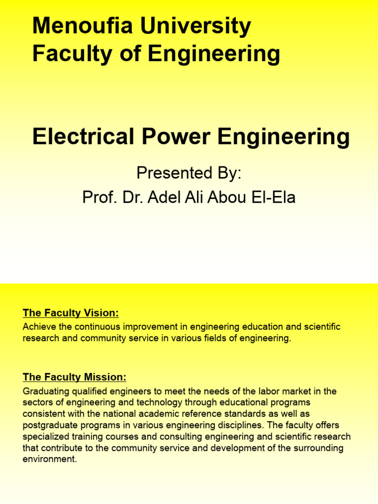 Overview of Power Engineering at Menoufia | PDF | Power Station ...