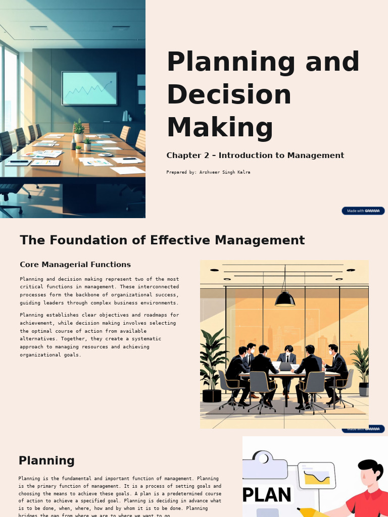 Effective Planning and Decision Making | PDF | Decision Making | Goal