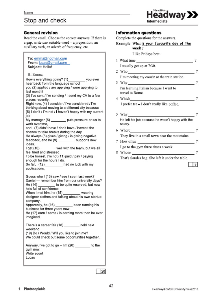 Intermediate - Test | PDF
