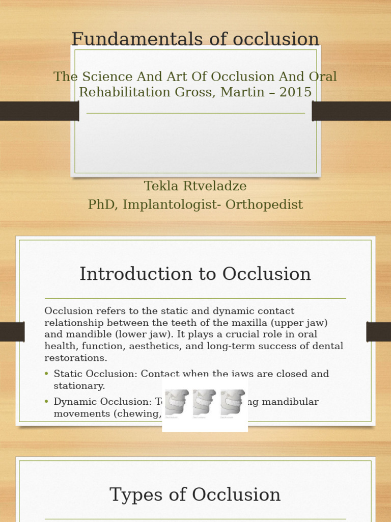 Understanding Occlusion in Dentistry | PDF | Primate Anatomy | Tooth