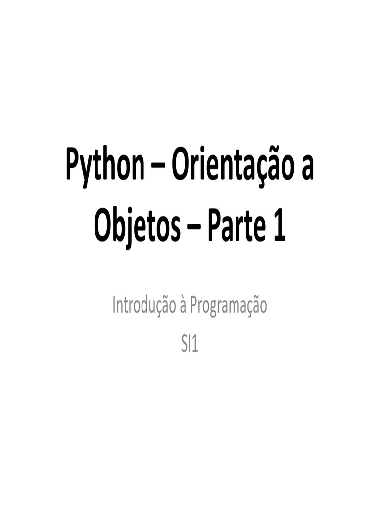 Introdução à Programação Orientada a Objetos | PDF | Classe ...