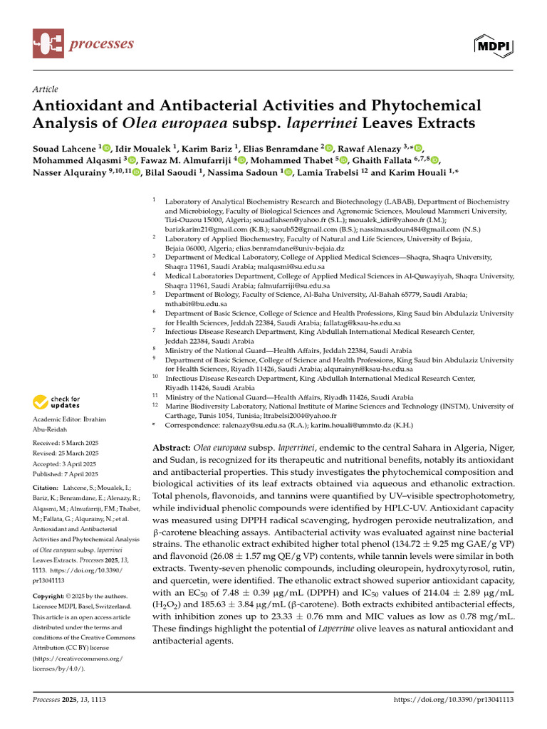 Antioxidant and Antibacterial Activities and Phyto | PDF | Polyphenol