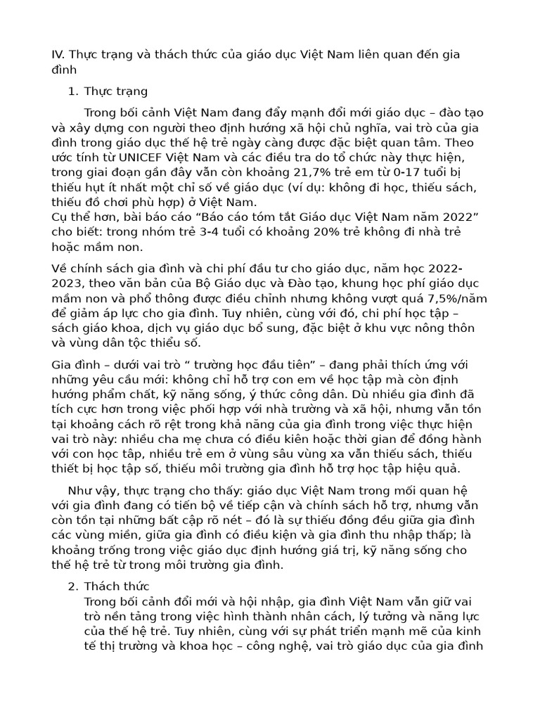 TH C TR NG Và Thách TH C | PDF