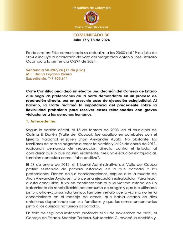 Sentencia C-288 de 2024. Bloque de Constitucionalidad | PDF