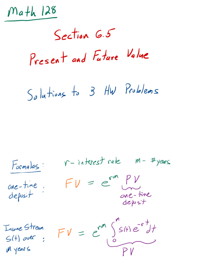 Future Value and Present Value Solutions | PDF | Mathematical Finance ...