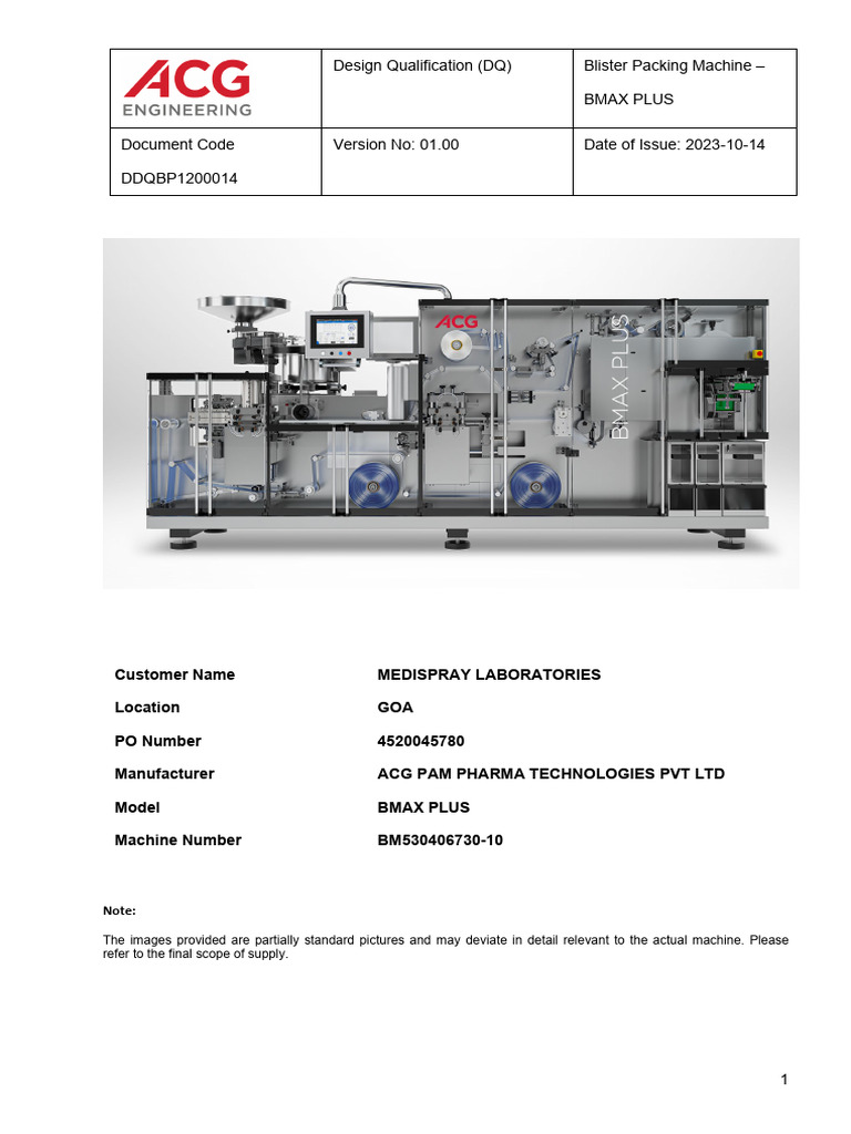 Design Qualification for BMAX PLUS Machine | PDF | Password | Computer File