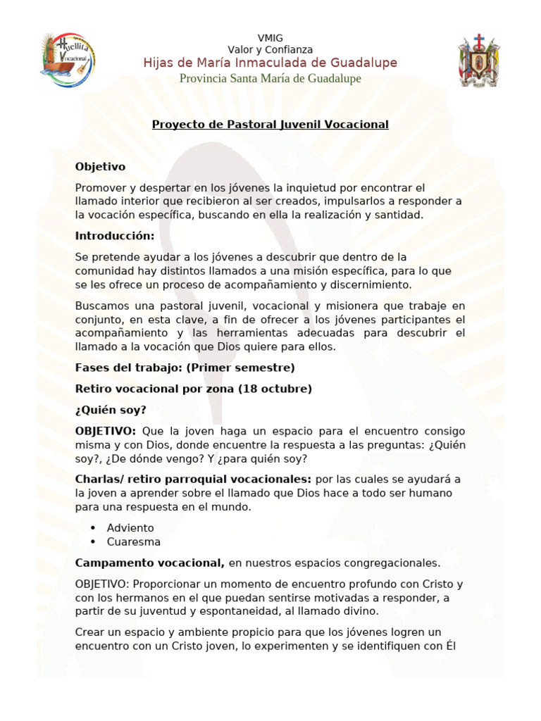 Acompañamiento Vocacional Juvenil | PDF