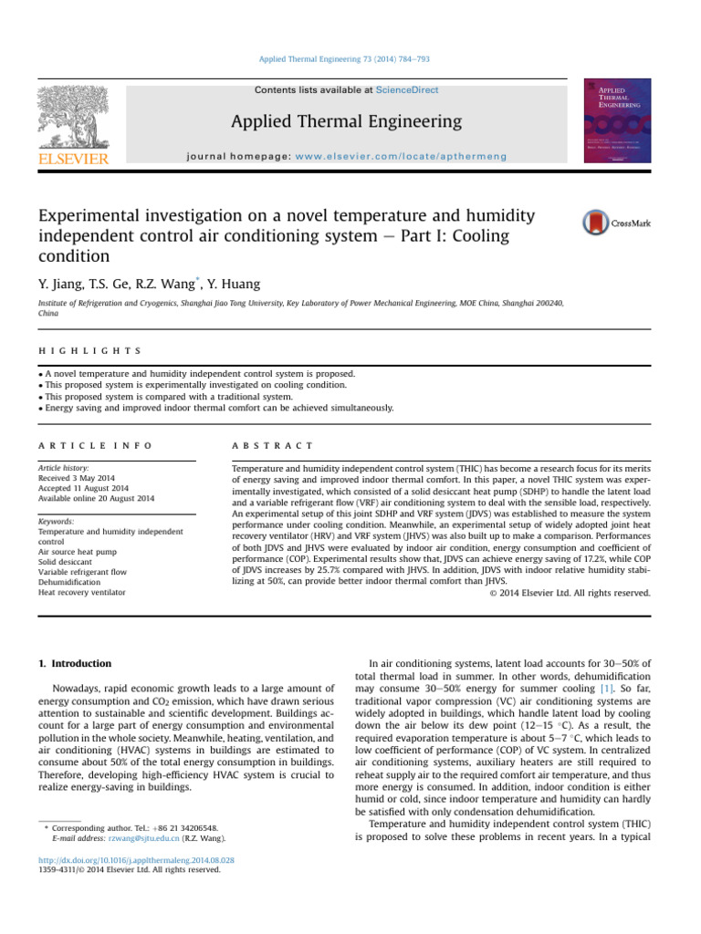 Novel THIC System for Energy-Efficient Cooling | PDF | Air Conditioning ...