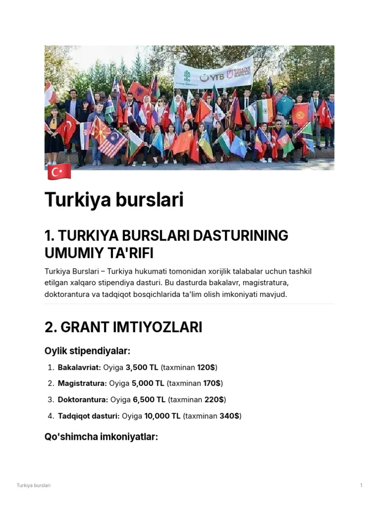 Turkiya Burslari | PDF