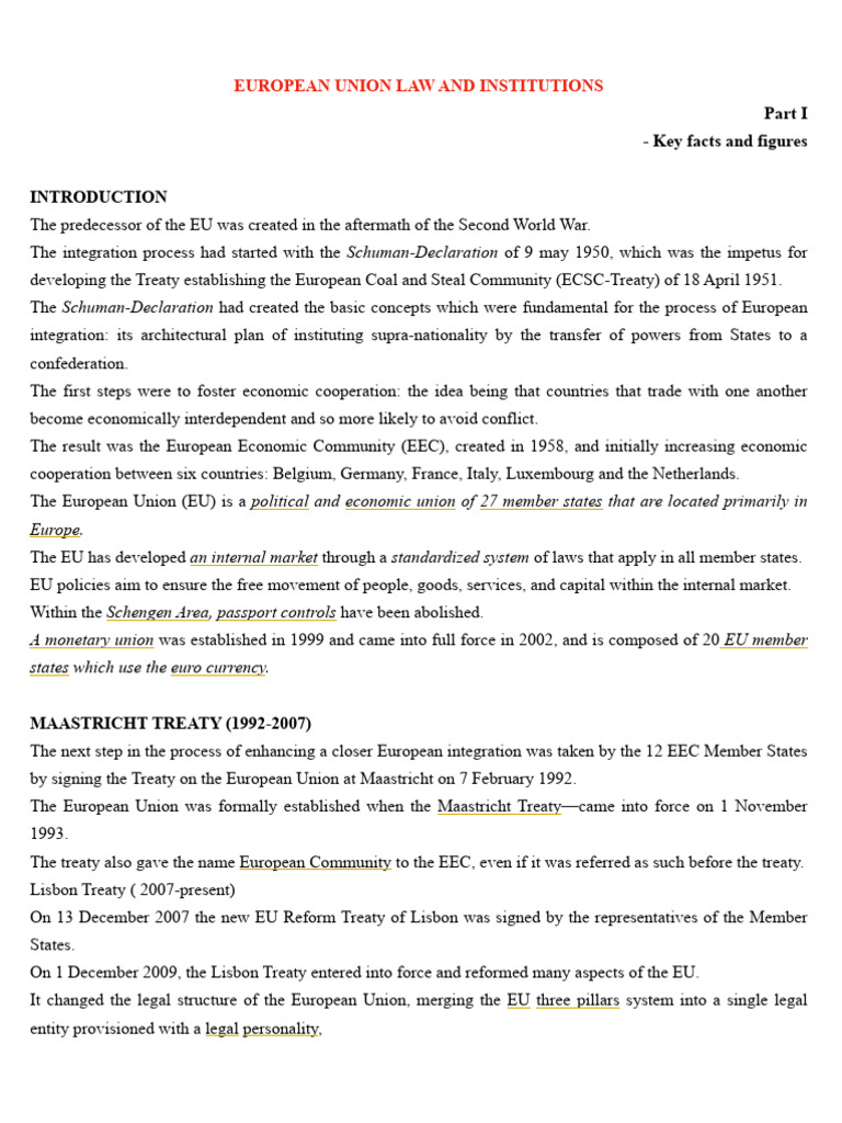 Overview of European Union Law and Structure | PDF | European Union ...