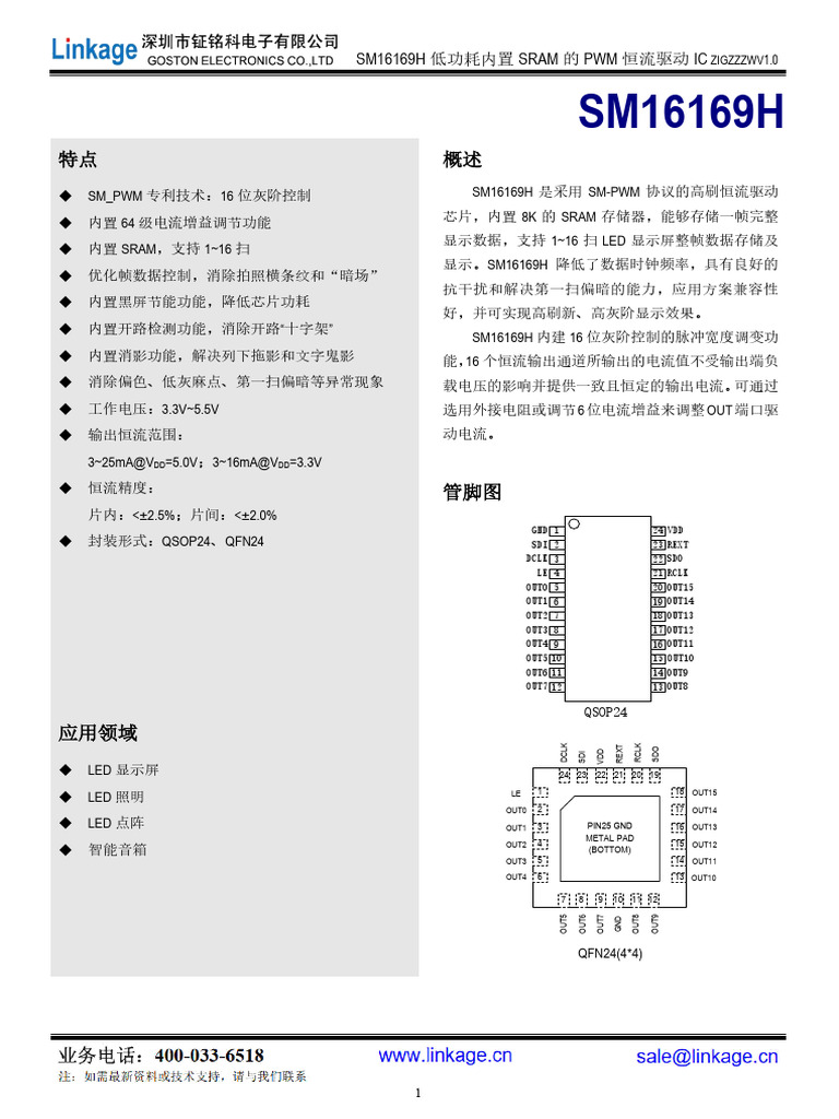 SM - PWM 16 64 Sram 1 16 SM16169H SM-PWM 8K Sram 1 16 LED SM16169H | PDF