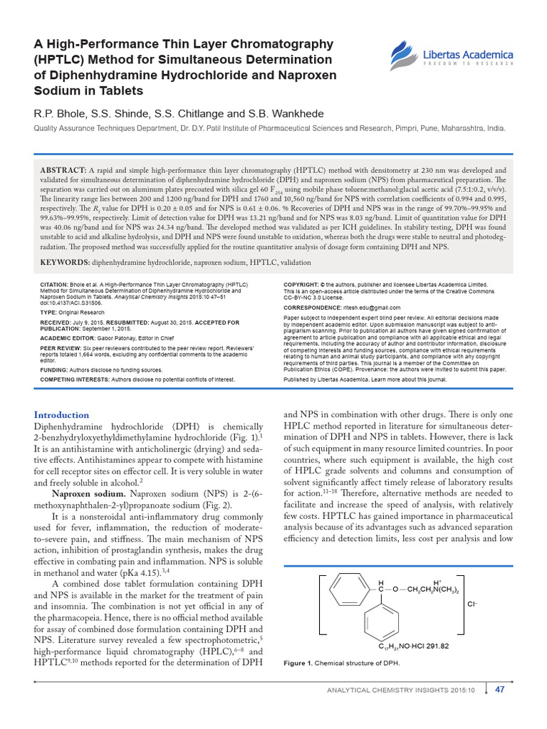 HPTLC Method for DPH and NPS Analysis | PDF | Thin Layer Chromatography