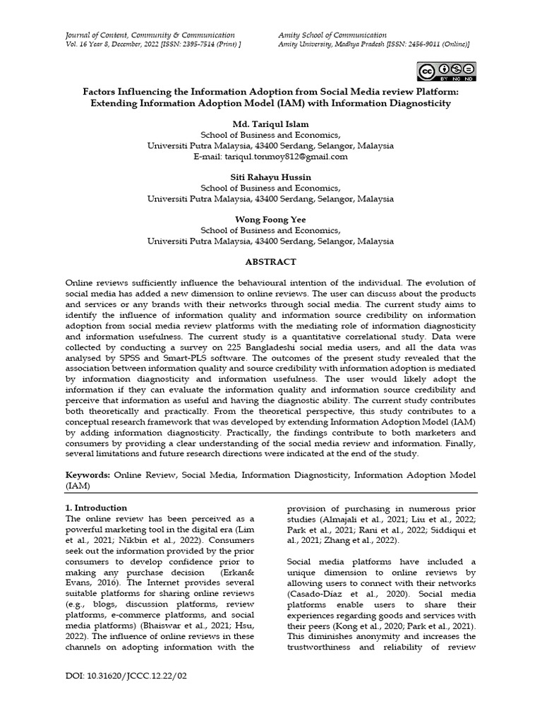 Factors Influencing Social Media Reviews | PDF | Sampling (Statistics ...