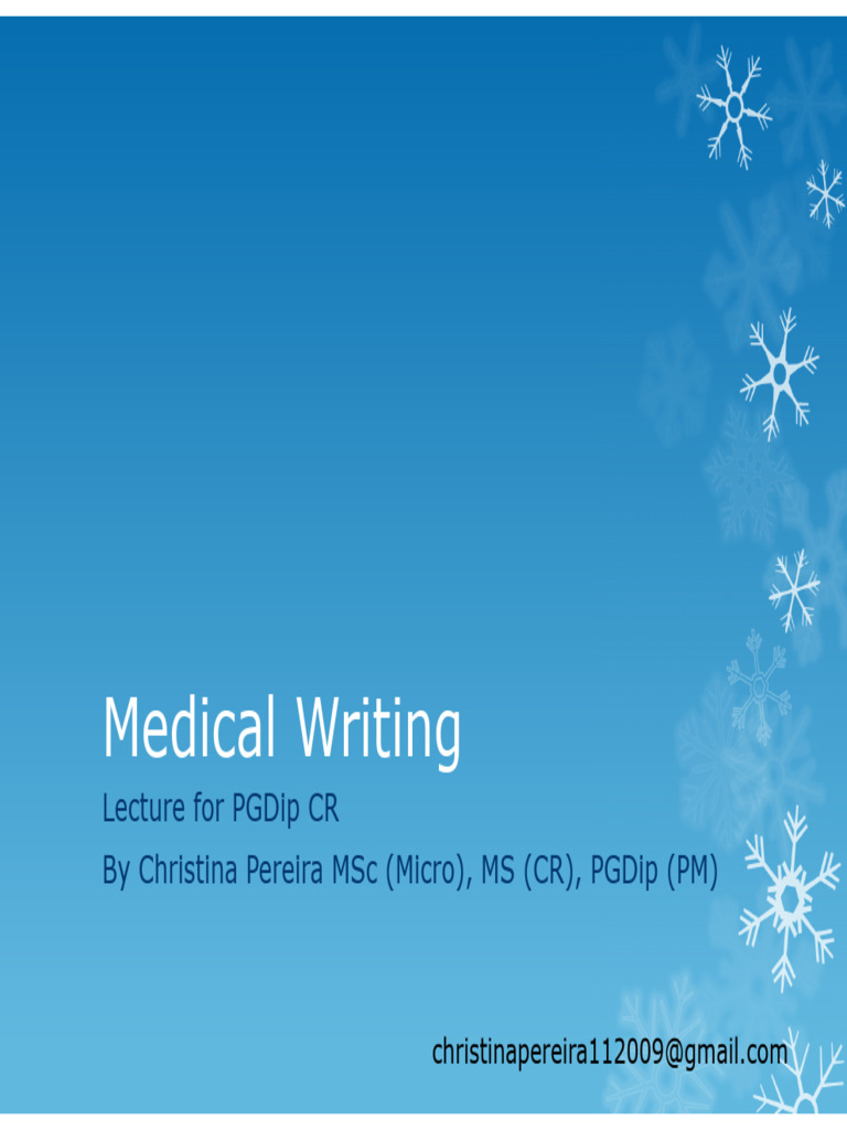 Overview of Medical Writing Essentials | PDF | Pharmacology | Clinical ...