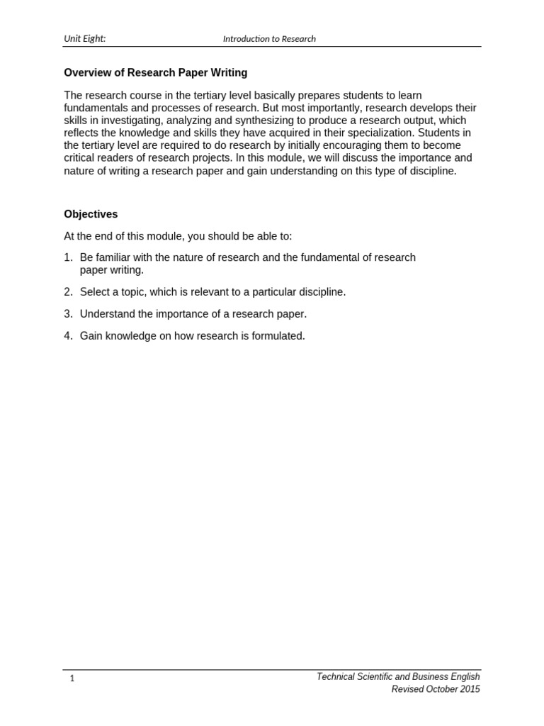Research Paper Writing Essentials | PDF | Sampling (Statistics) | Knowledge