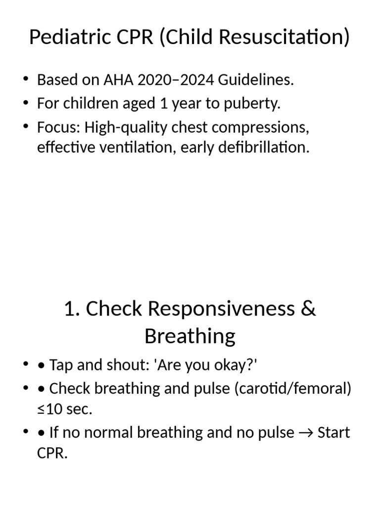 Pediatric CPR Algorithm | PDF