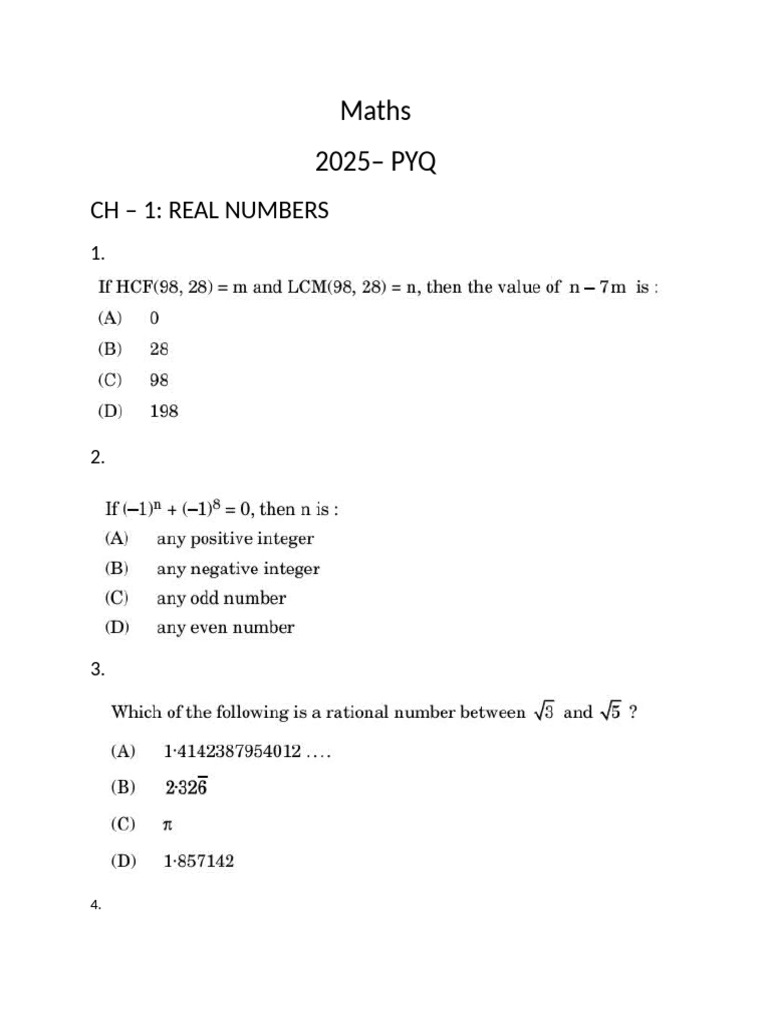 2025 - PYQ - Chapterwise | PDF