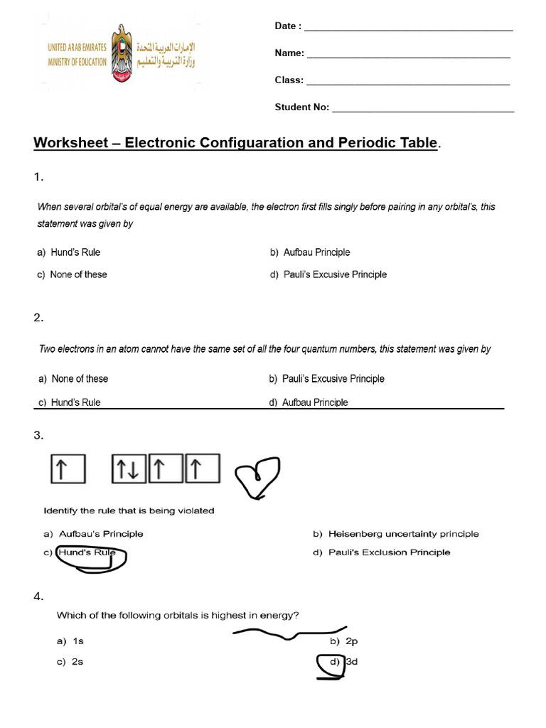 Electronic Configuaration and Periodic Table | PDF