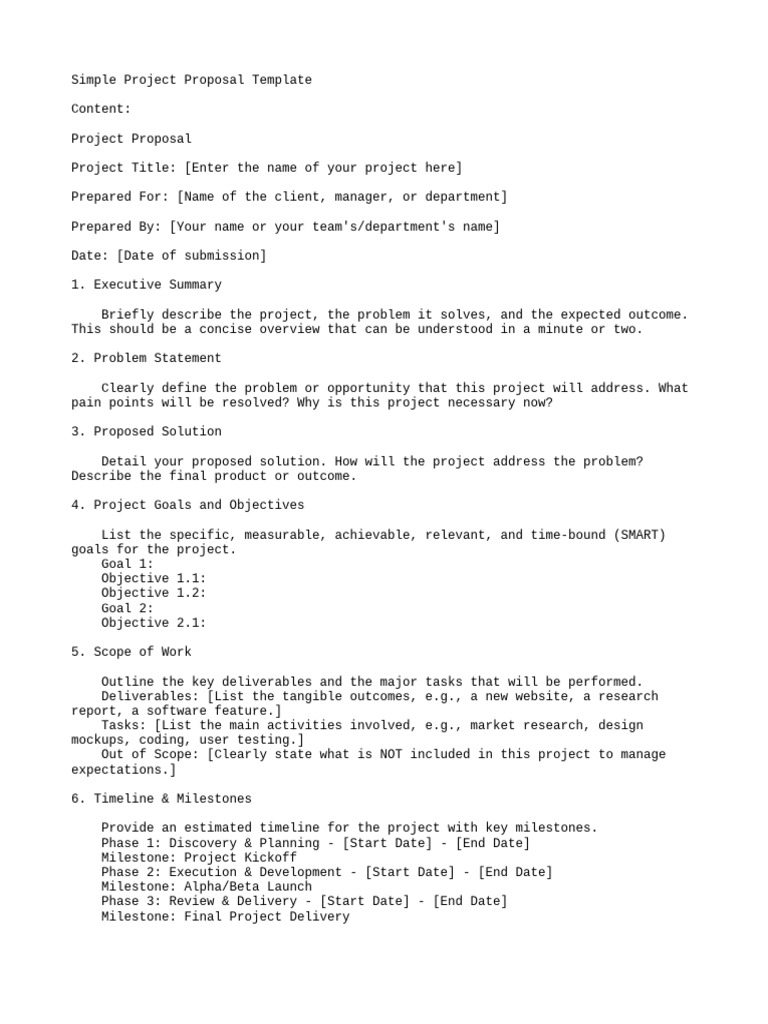 Simple Project Proposal Template | PDF