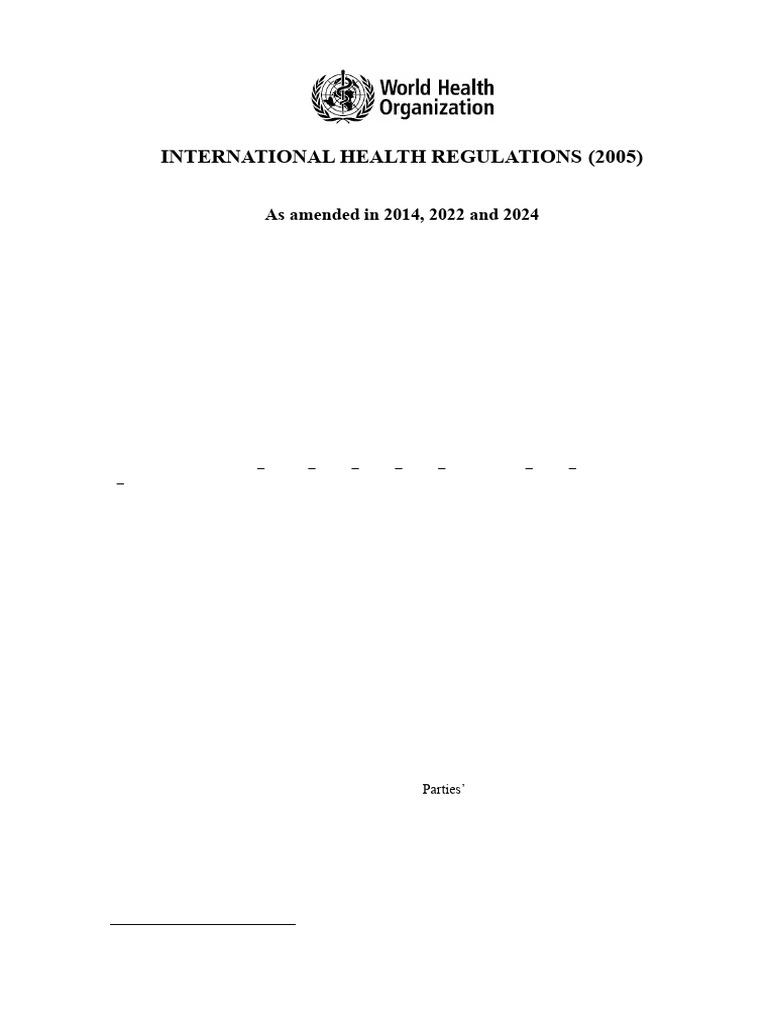 IHR - 2014 2022 2024 en | PDF | World Health Organization | Public Health