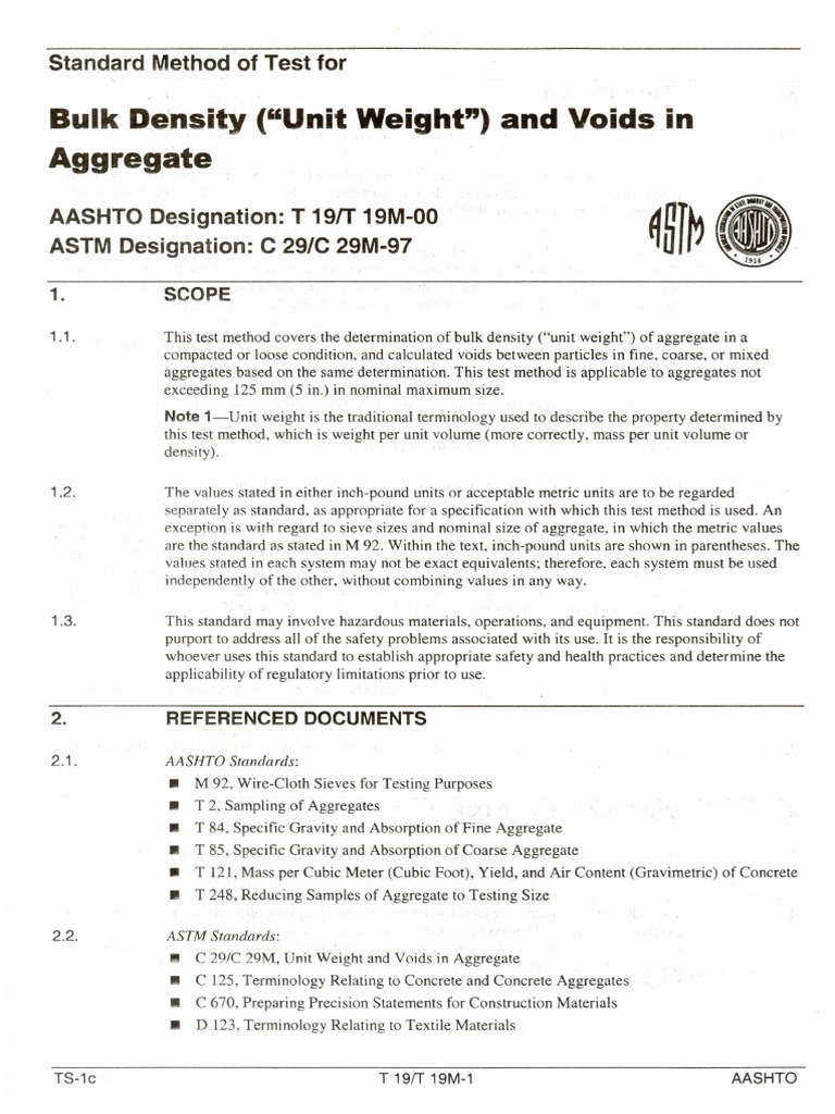 T19-T19M-00C-29-C 29M-27,Bulk Density(Unit Weight) and Voids in ...