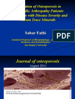Evaluation of Osteoporosis in Hemophilic Arthropathy Patients