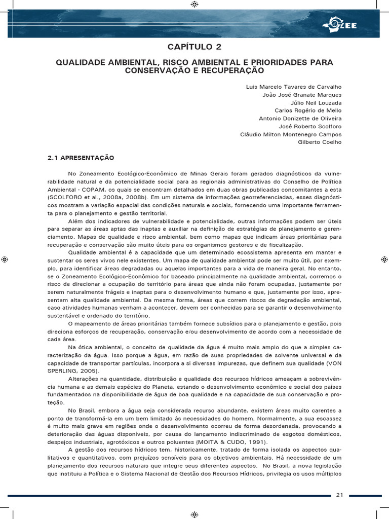Mapeamento de Qualidade e Risco Ambiental | PDF | Água | Ambiente natural