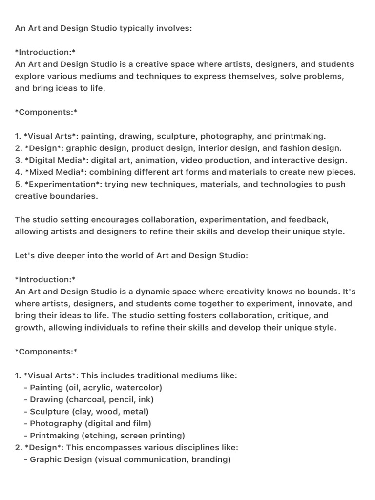 Understanding Art and Design Studios | PDF | Printmaking | Graphic Design