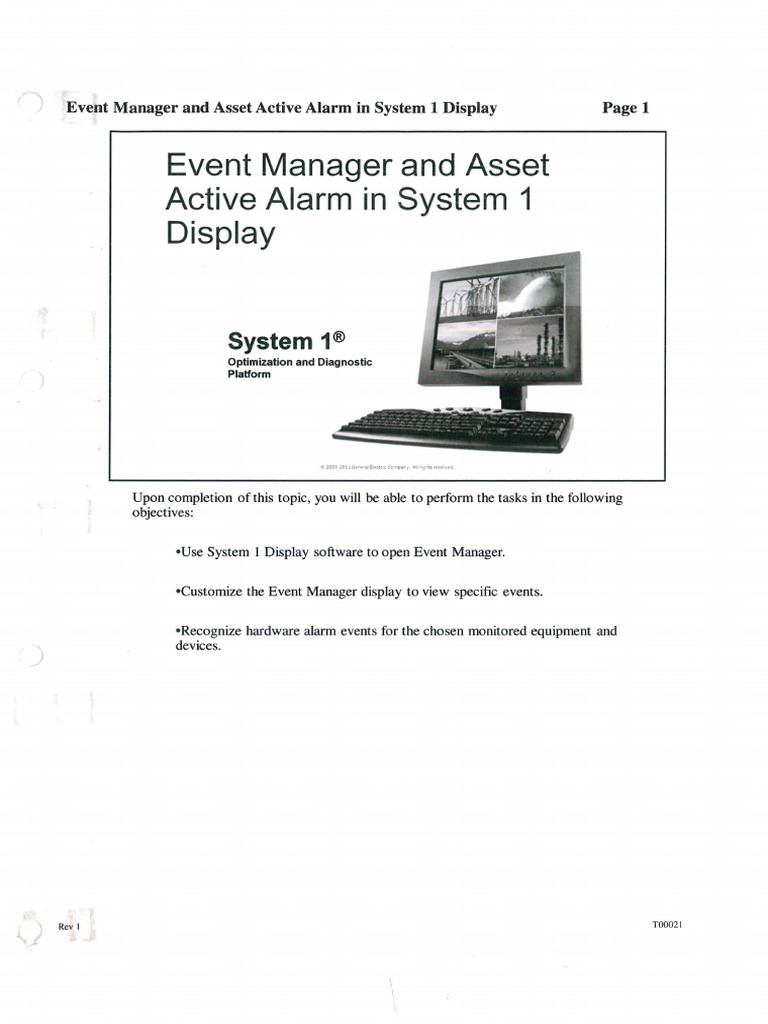 03 - Event Manager and Asset Active Alarm in System 1 Display | PDF ...