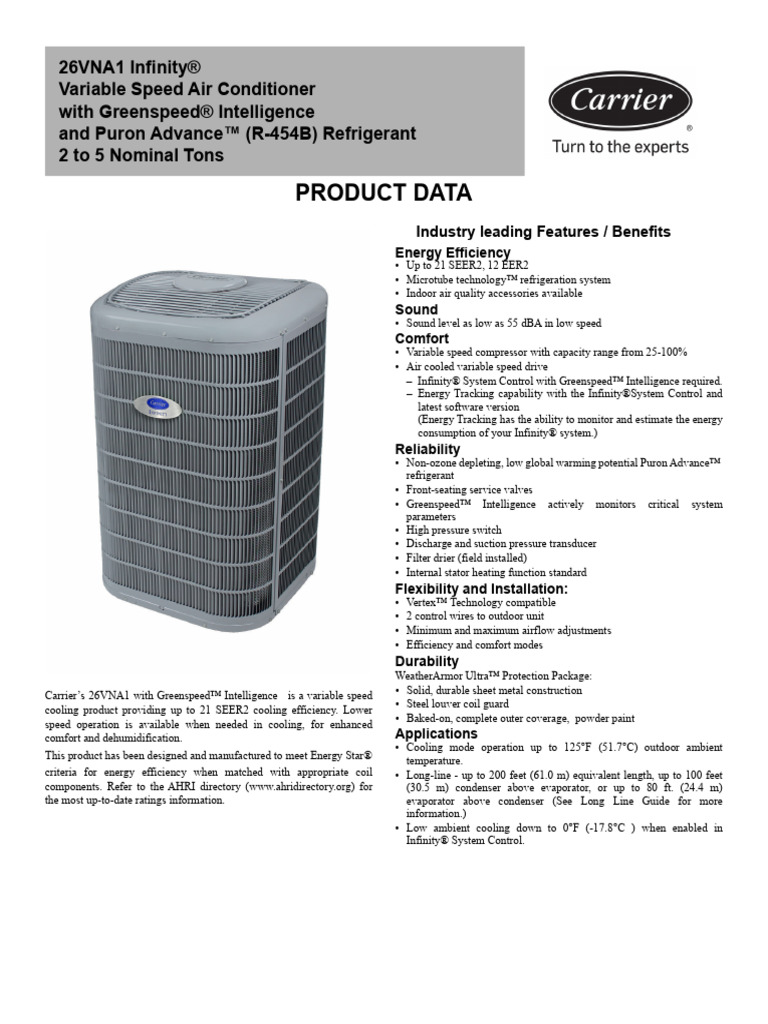 26VNA1 Variable Speed AC Overview | PDF | Air Conditioning ...